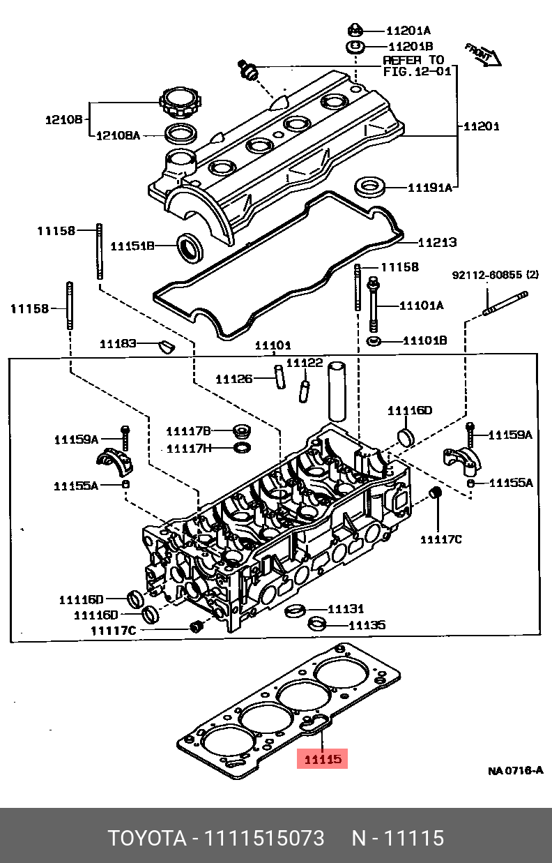 Прокладка головки блока - Toyota 11115-15073