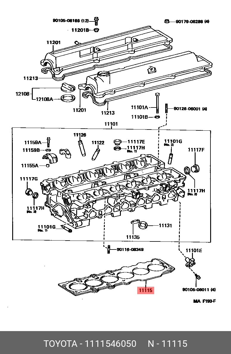 Прокладка головки блока цилиндров - Toyota 11115-46050