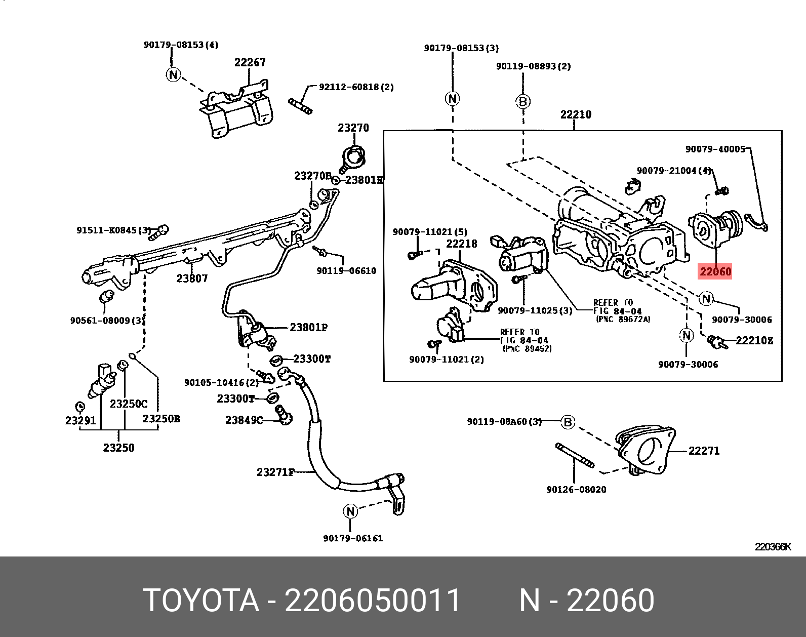 Датчик положения дроссельной заслонки - Toyota 22060-50011