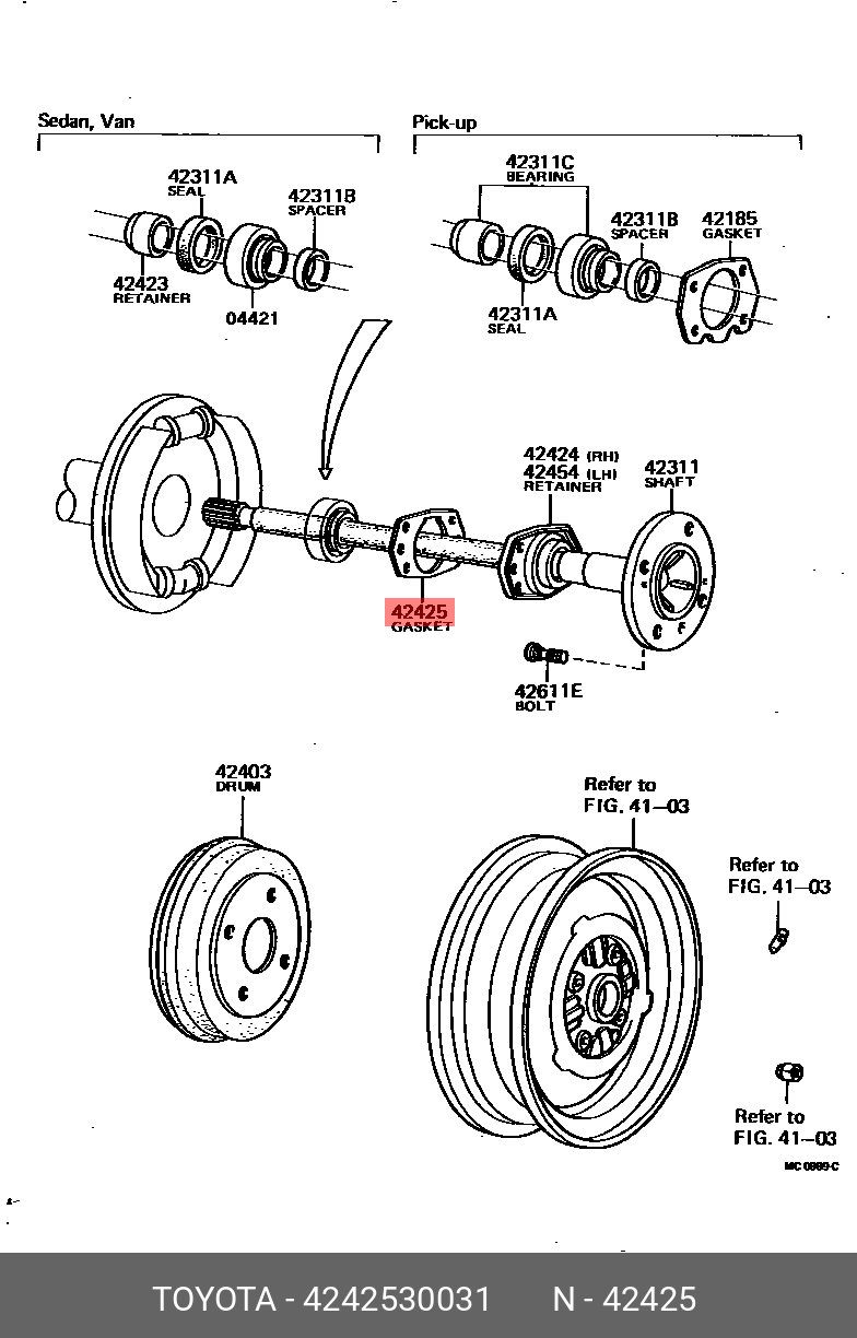 Прокладка - Toyota 42425-30031