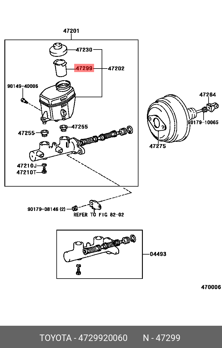 Фильтр бачка тормозной жидкости - Toyota 47299-20060