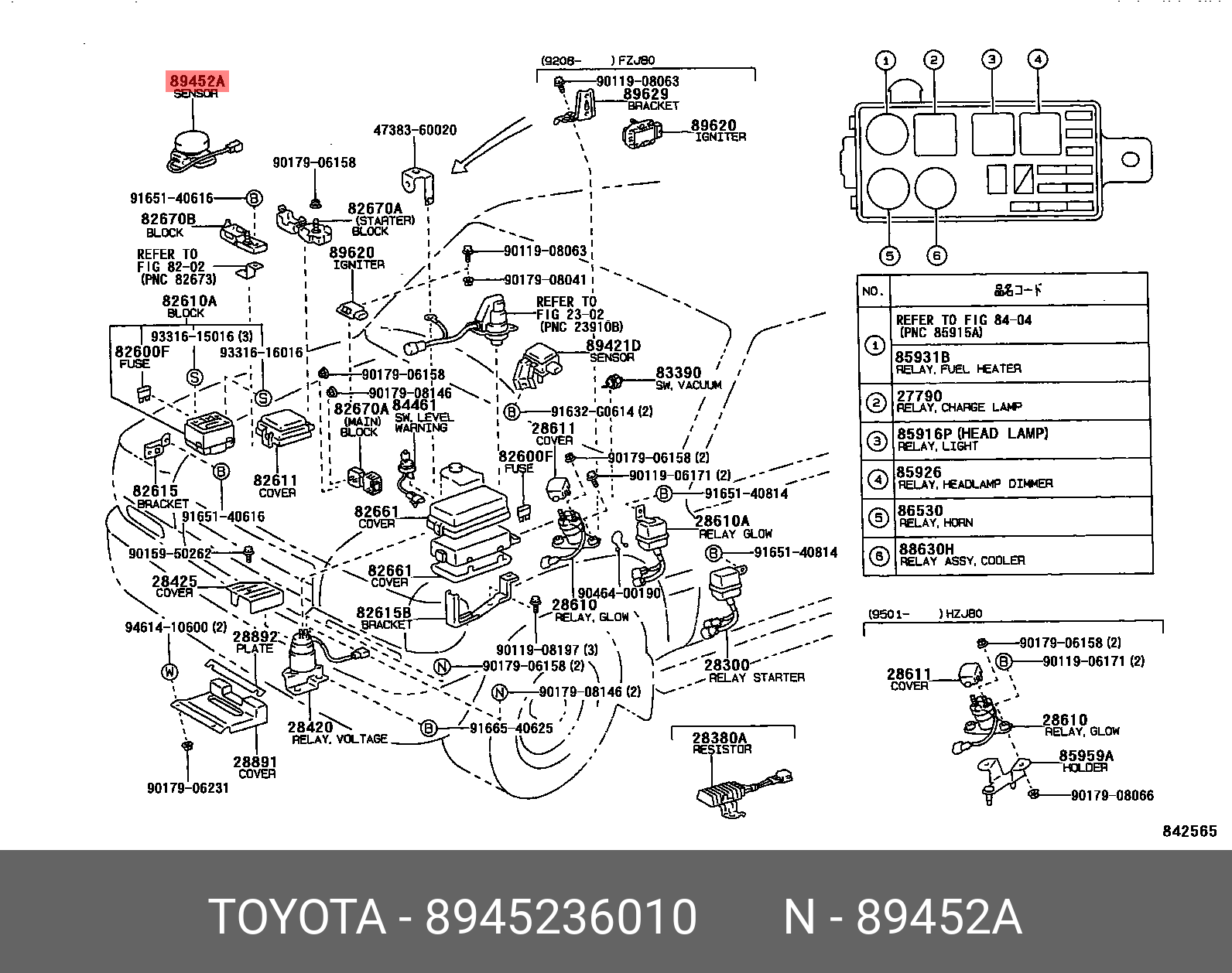 Датчик положения дроссельной заслонки - Toyota 89452-36010