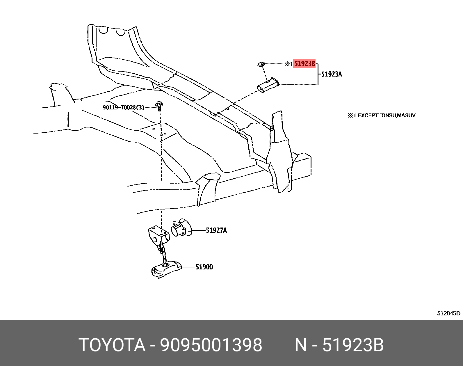 Сайлентблок - Toyota 90950-01398