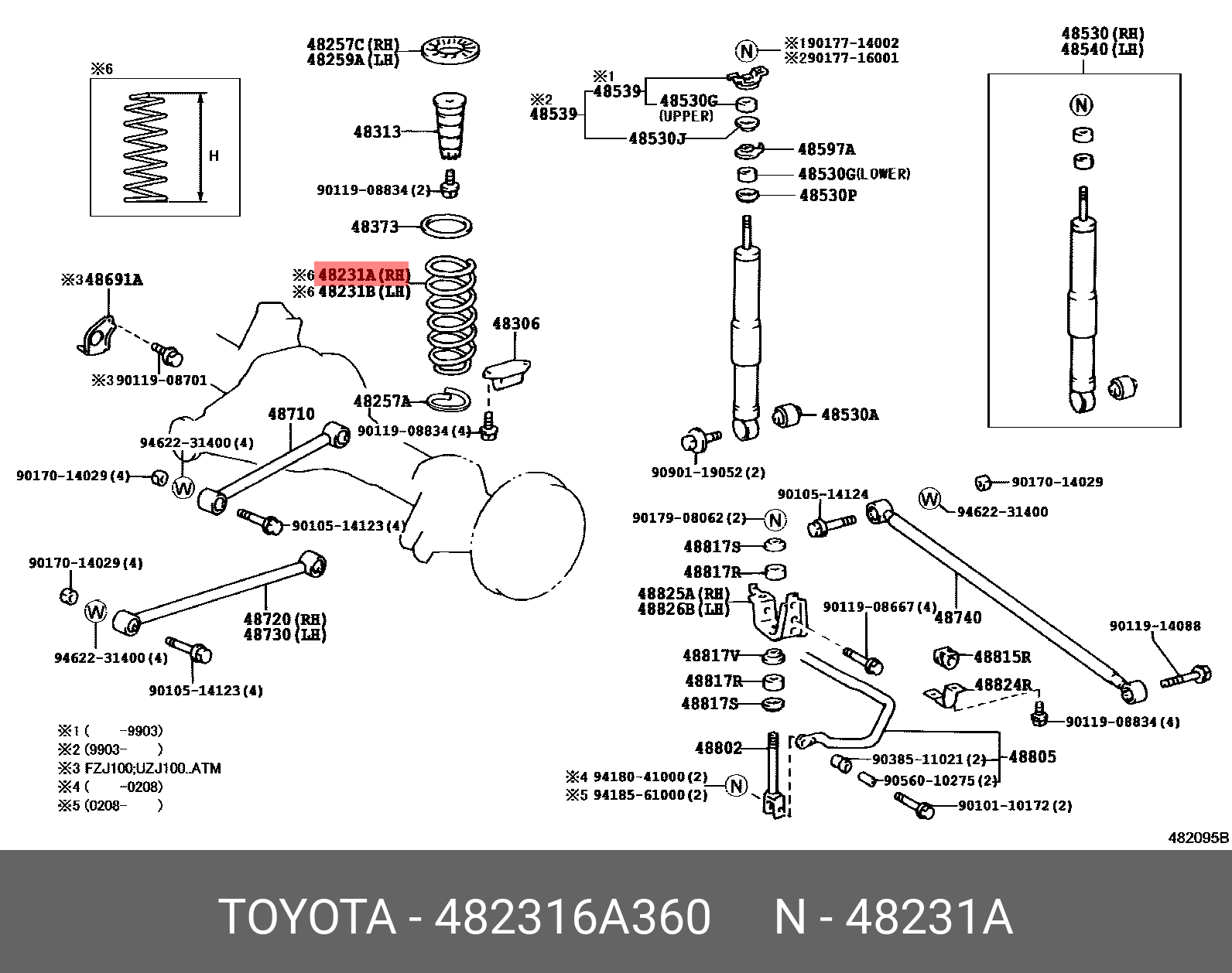 Пружина ходовой части - Toyota 48231-6A360