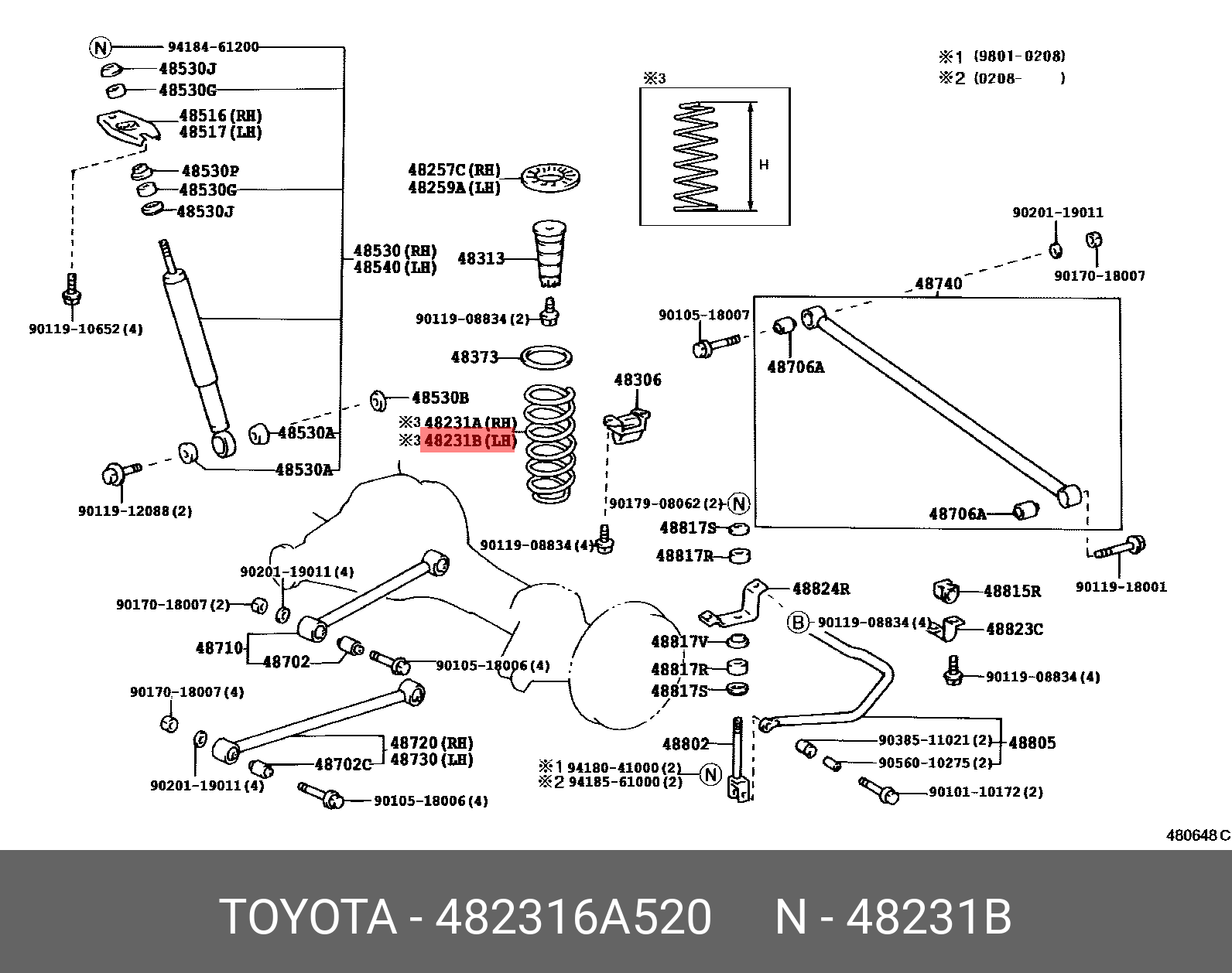 Пружина ходовой части - Toyota 48231-6A520