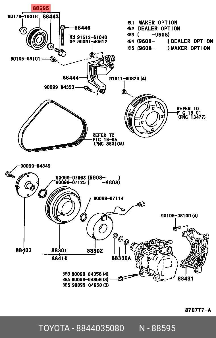 Промежуточный ролик ремня - Toyota 88440-35080