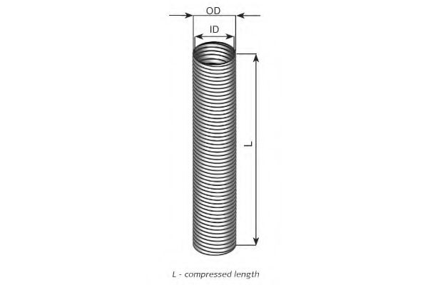 Гофра глушителя разрезная din94289 (10mm) -- d=90 mm - Dinex 95289