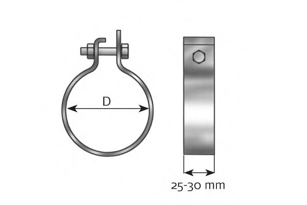 Хомут глушителя D=78,5mm - Dinex 99778