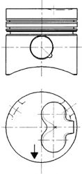 Поршень 1,6/2,0/2,4d/td vw/audi/volvo 77,01 - Kolbenschmidt 90 732 610