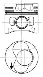 Поршень 1,9td 1Z 1-2цилиндр audi/vw 79,76 - Kolbenschmidt 94 427 710