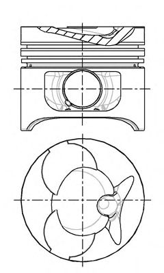 Поршень MB 89.7 om601/om602 a=44.65mm - Nural 87-743120-10