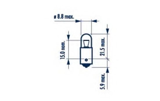 Лампа T4W 24V BA9S