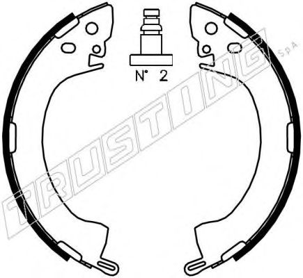 Колодки тормозные барабанные | зад | - Trusting 064.154