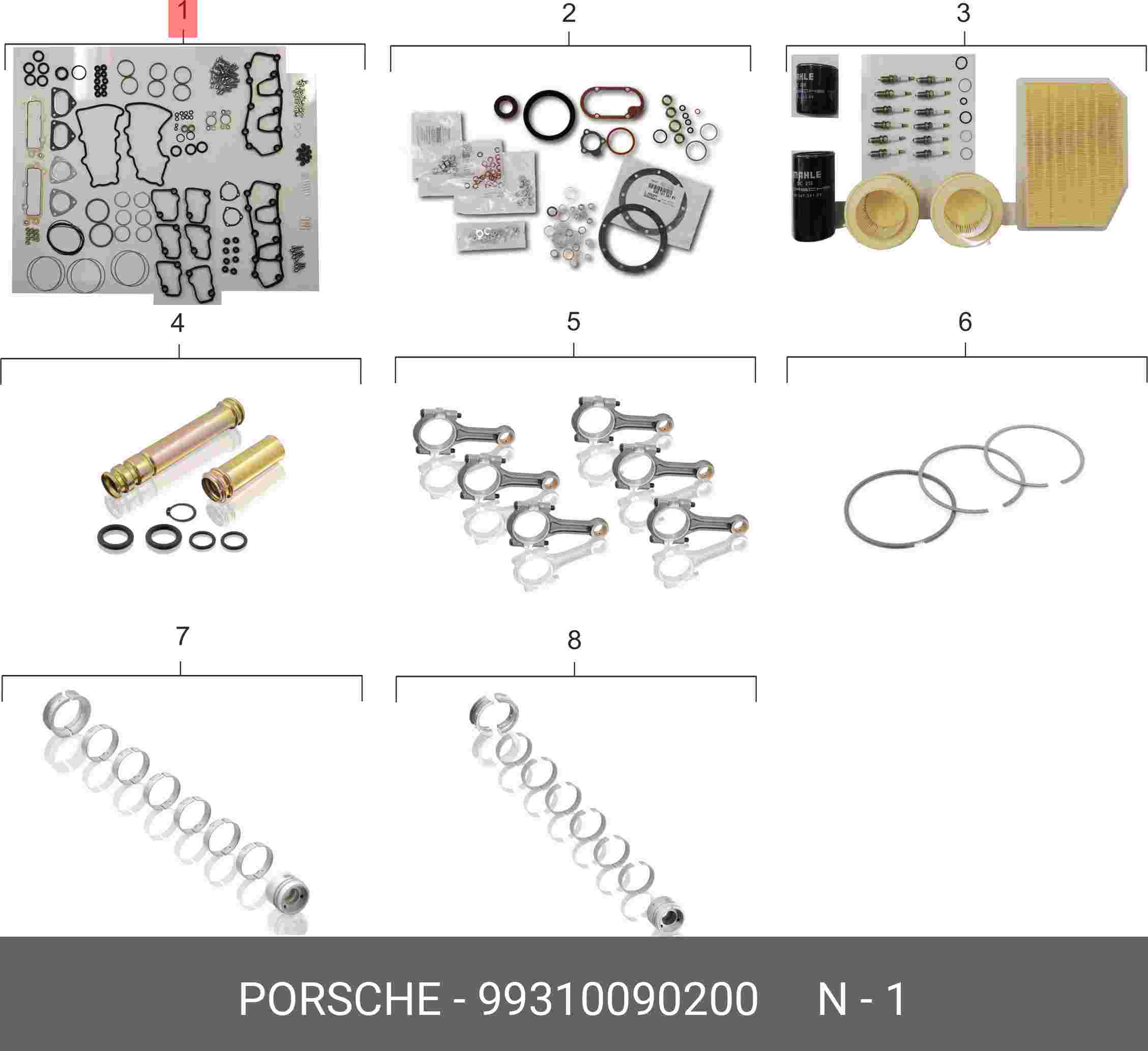 Комплект прокладок головки блока цилиндров - Porsche 99310090200