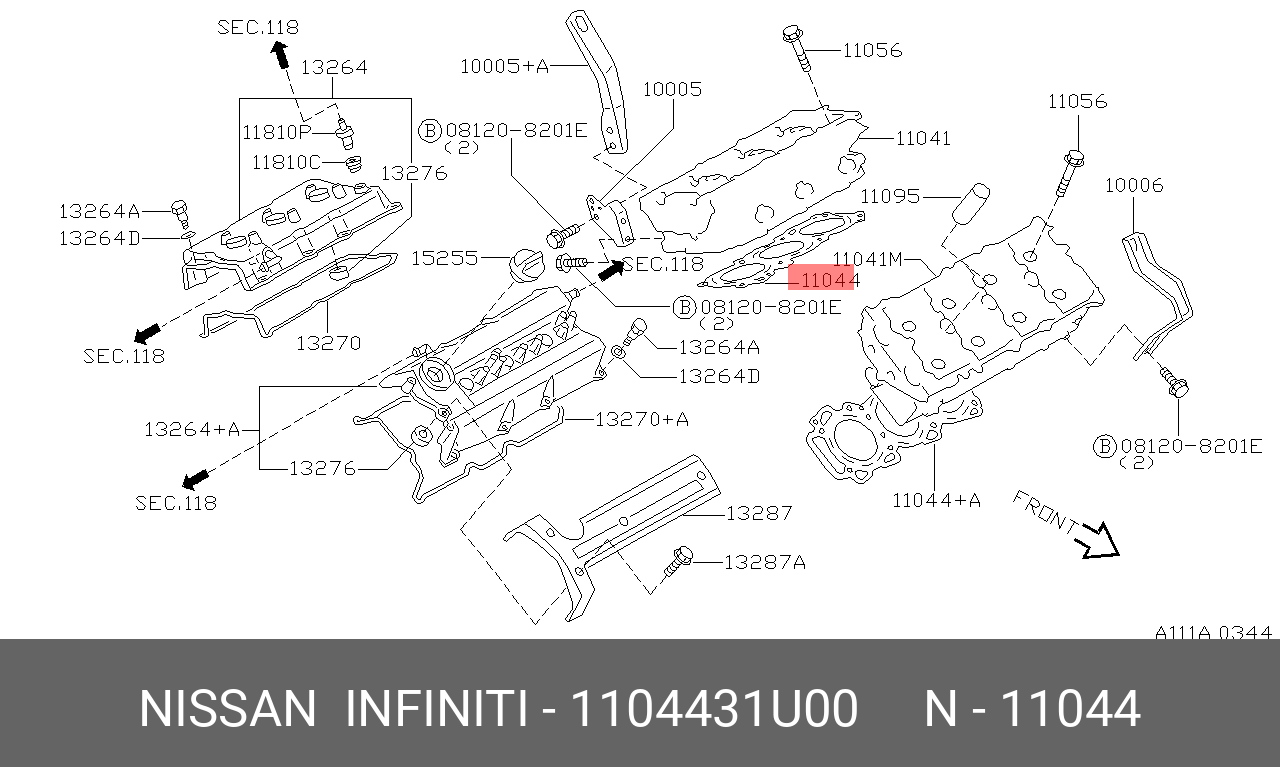 Прокладка головки блока цилиндров - Nissan 11044-31U00