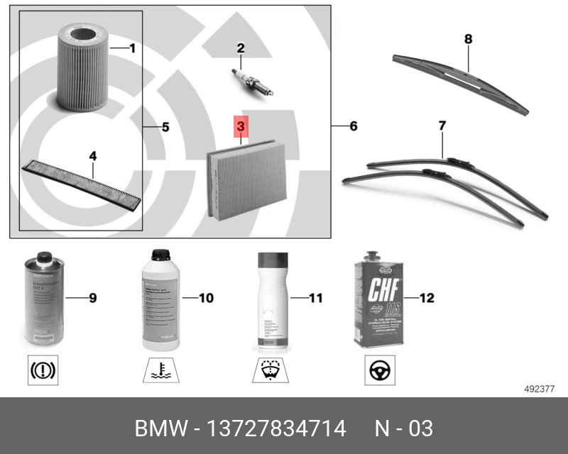Фильтр воздушный   - BMW 13 72 7 834 714