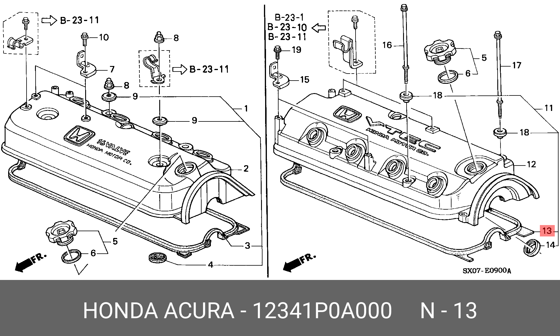 Прокладка крышки клапанов - Honda 12341-P0A-000