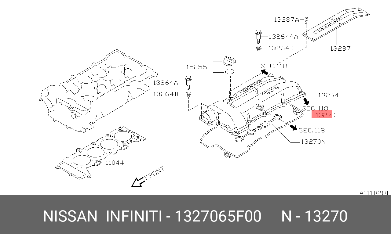 Прокладка крышки клапанов - Nissan 13270-65F00