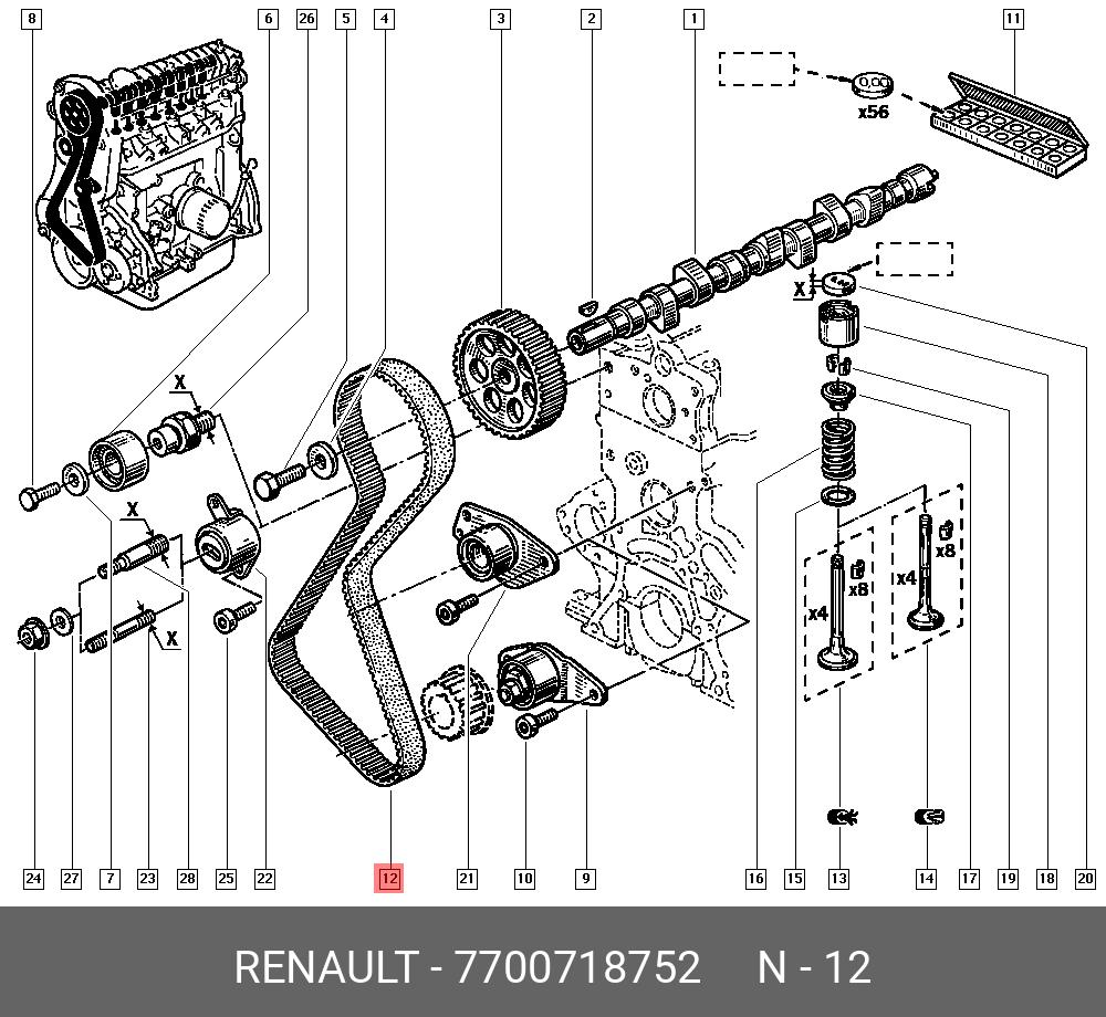 Ремень ГРМ - Renault 7700718752