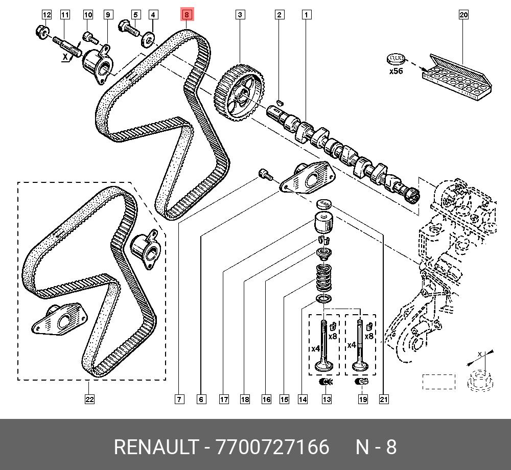 Ремень ГРМ - Renault 7700727166