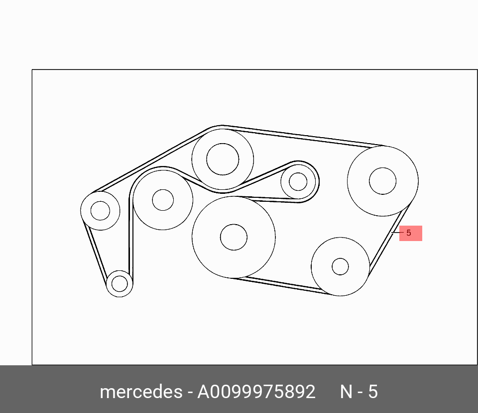 Ремень поликлиновый - Mercedes A0099975892