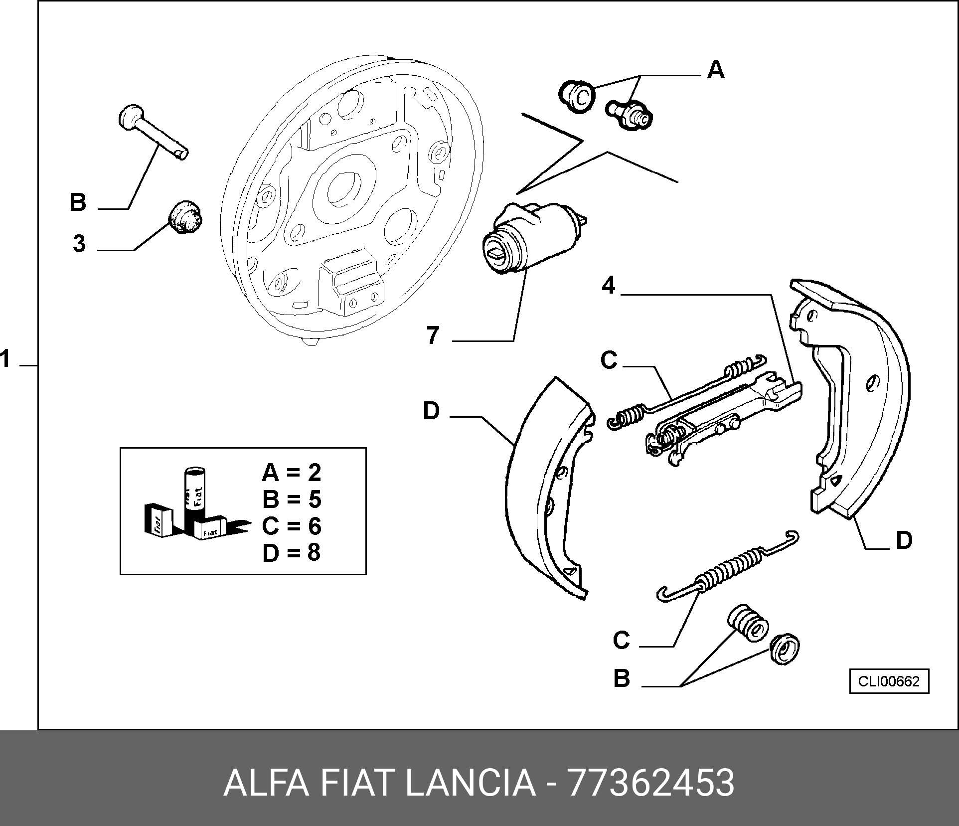 Колодки тормозные барабанные  | зад | - Fiat/Alfa/Lancia 77362453