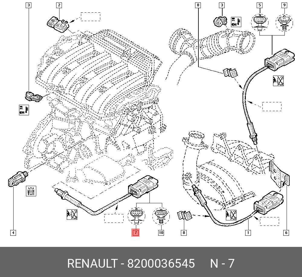 Датчик кислородный  - Renault 8200036545