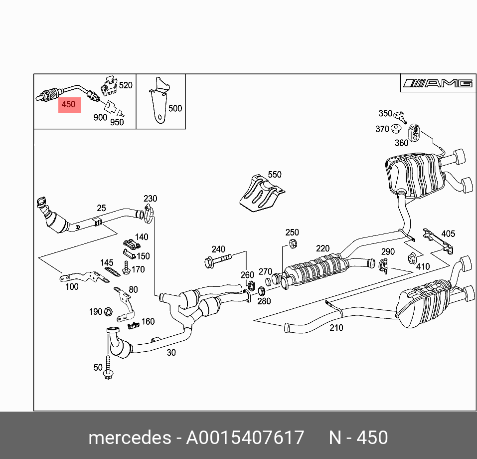 Датчик кислородный  - Mercedes A0015407617