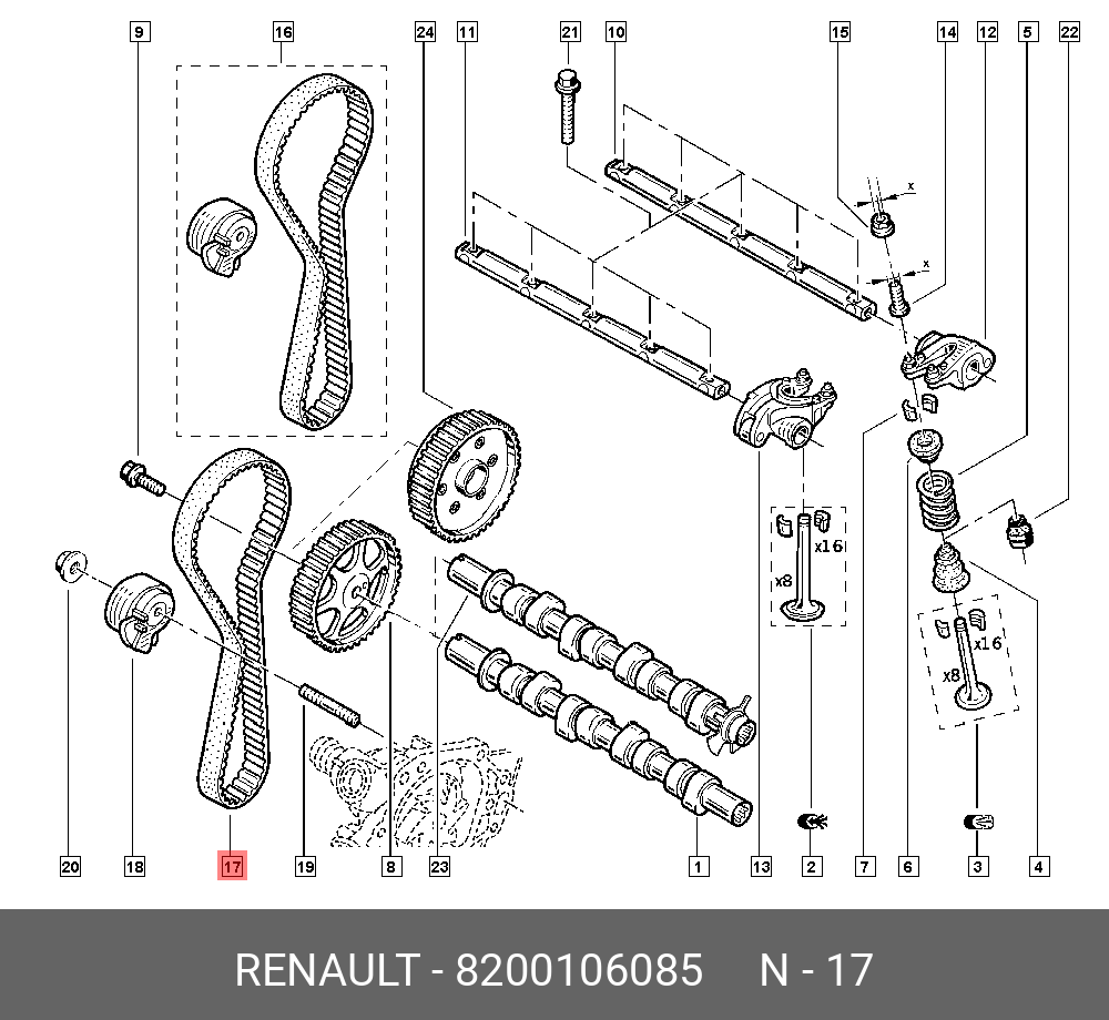 Ремень ГРМ  - Renault 8200106085