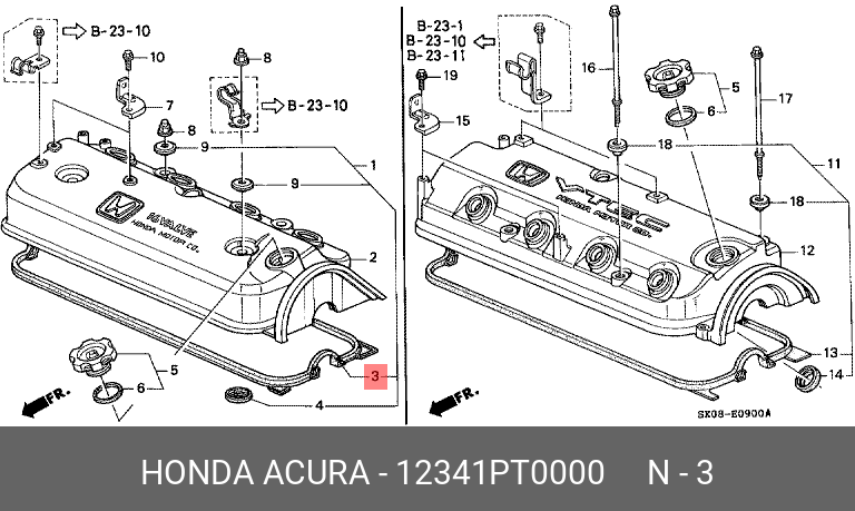 Прокладка крышки клапанов - Honda 12341-PT0-000