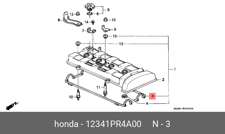 Прокладка крышки клапанов - Honda 12341-PR4-A00