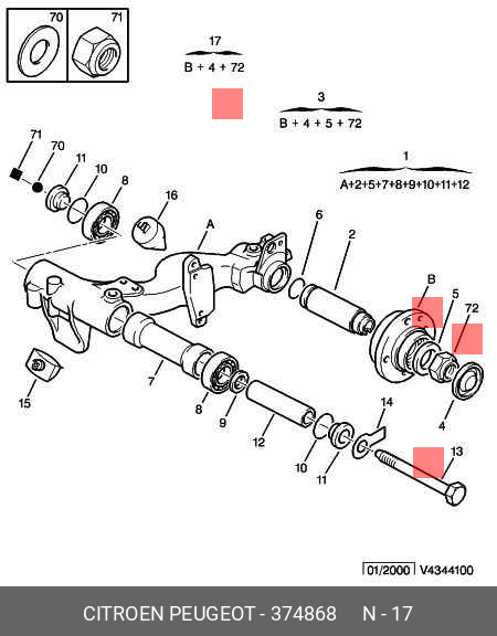 Комплект подшипника ступицы колеса | зад лев | - Citroen/Peugeot 3748.68