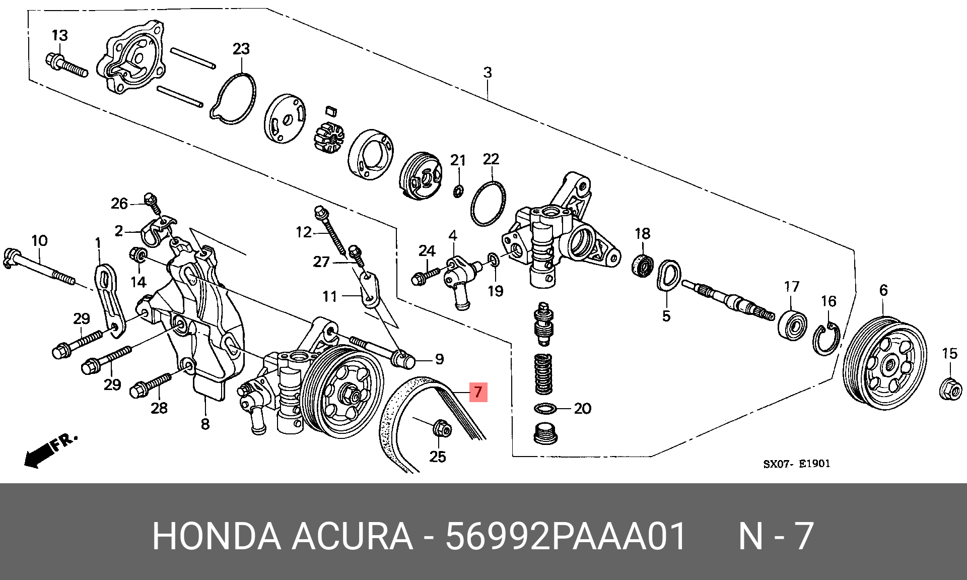 Ремень поликлиновый 4pk1060 - Honda 56992-PAA-A01