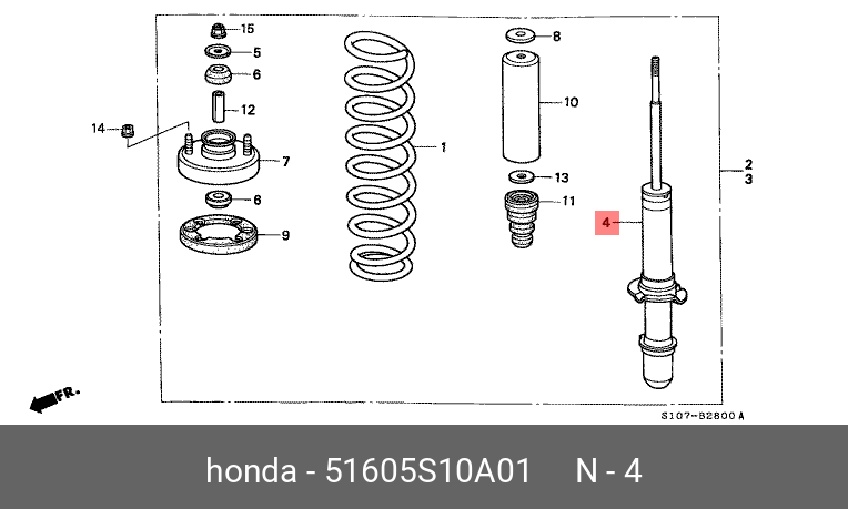 Амортизатор | перед прав/лев | - Honda 51605-S10-A01