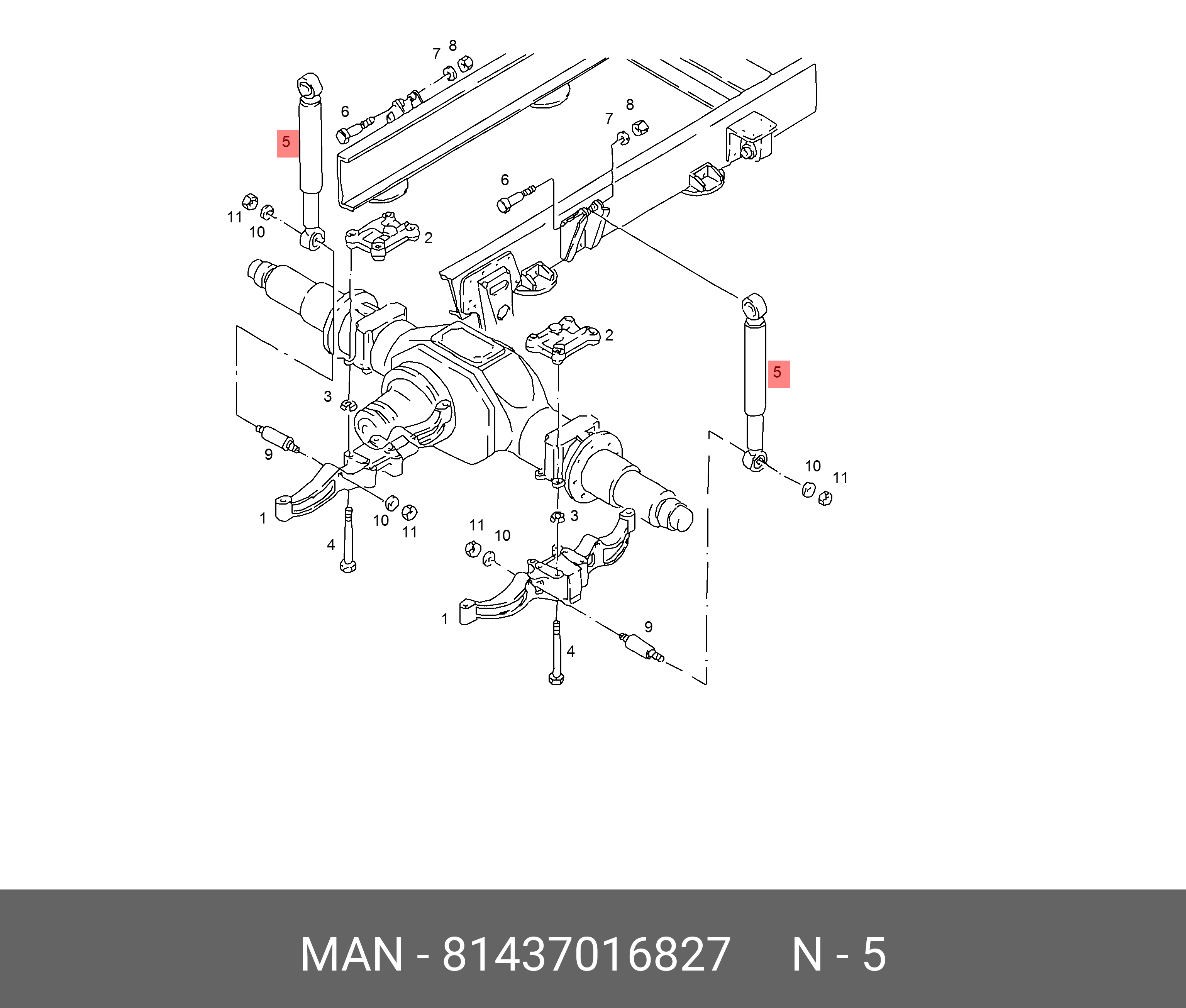 Амортизатор | зад | - MAN 81437016827