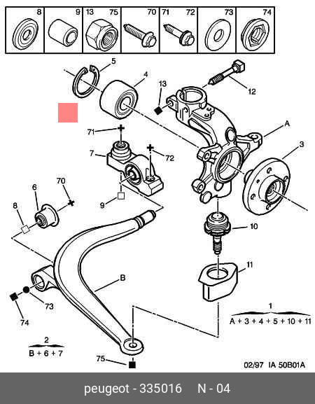 Комплект подшипника ступицы колеса | перед лев | - Citroen/Peugeot 3350,16