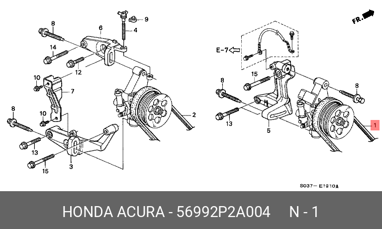 Ремень поликлиновый 4pk845 - Honda 56992-P2A-004