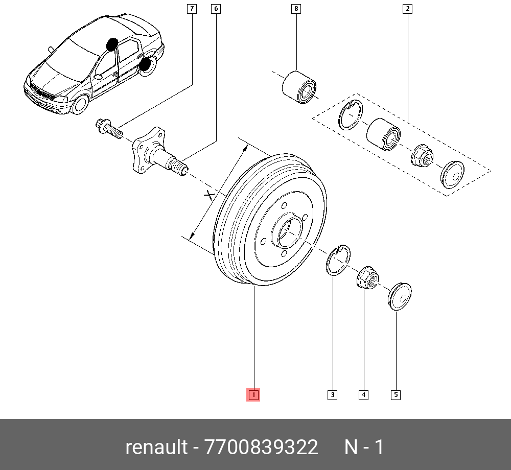 Барабан тормозной  - Renault 7700839322