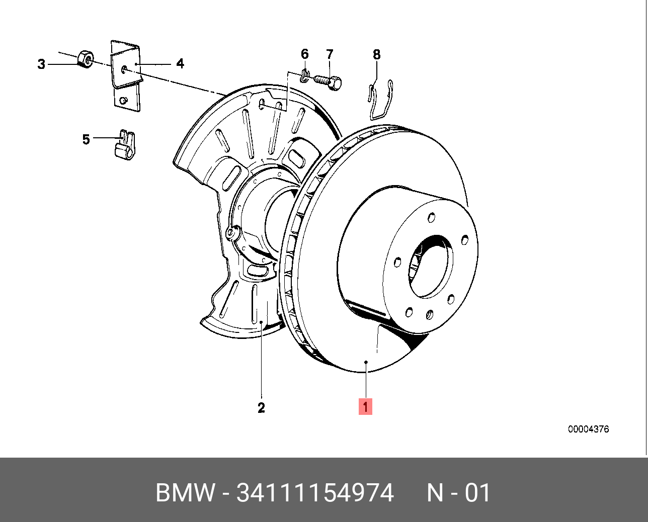 Диск тормозной | перед | - BMW 34 11 1 154 974