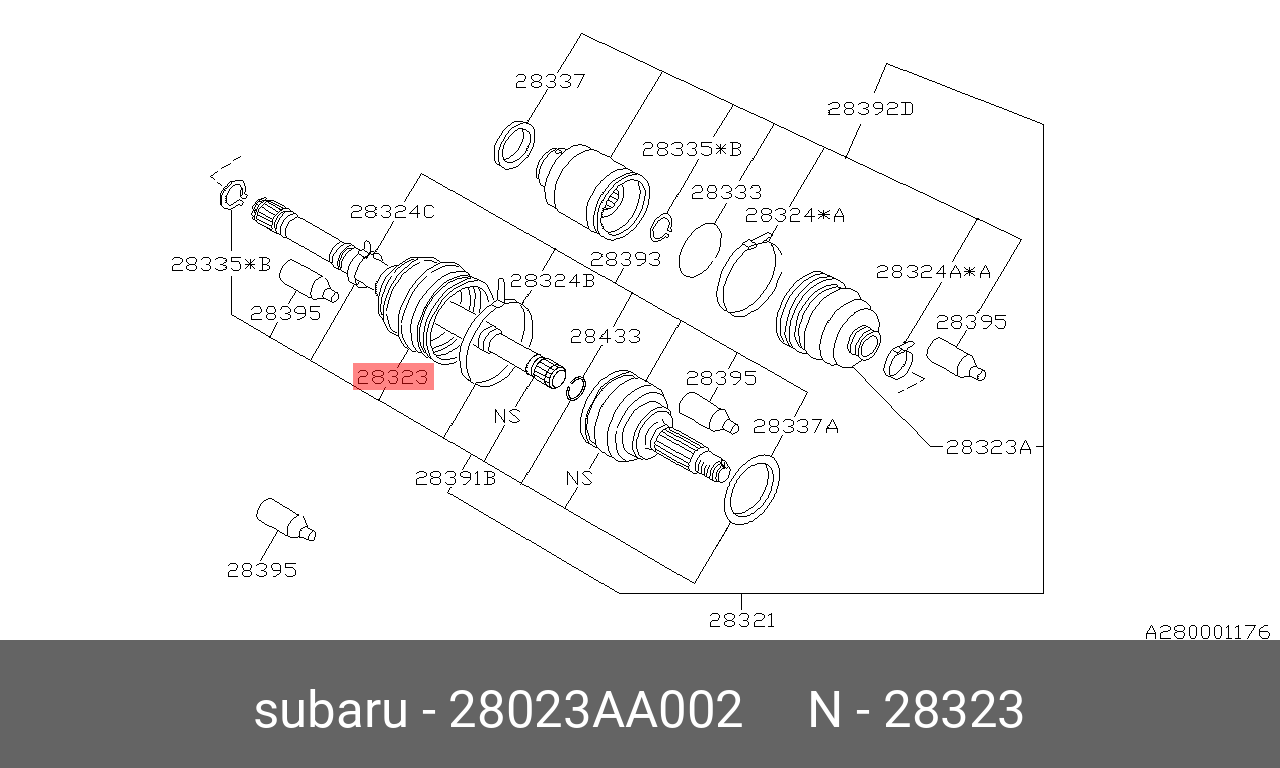 Пыльник ШРУСа - Subaru 28023AA002
