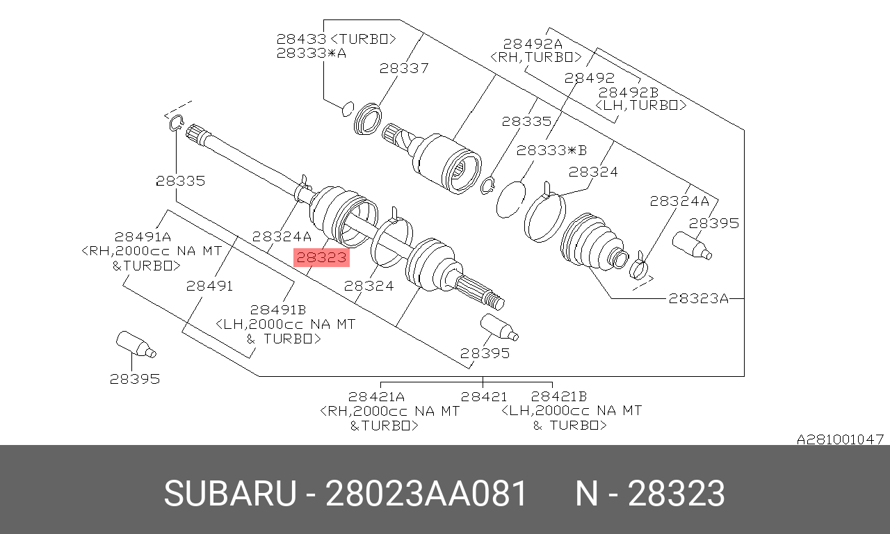 Пыльник ШРУСа - Subaru 28023AA081