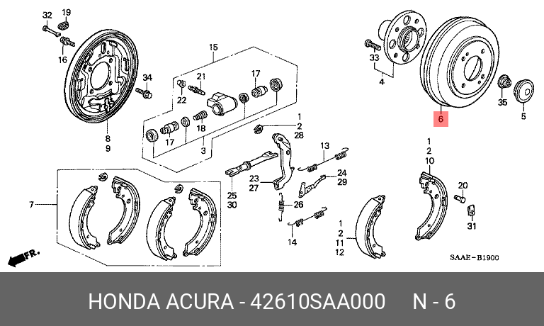 Барабан тормозной  - Honda 42610-SAA-000