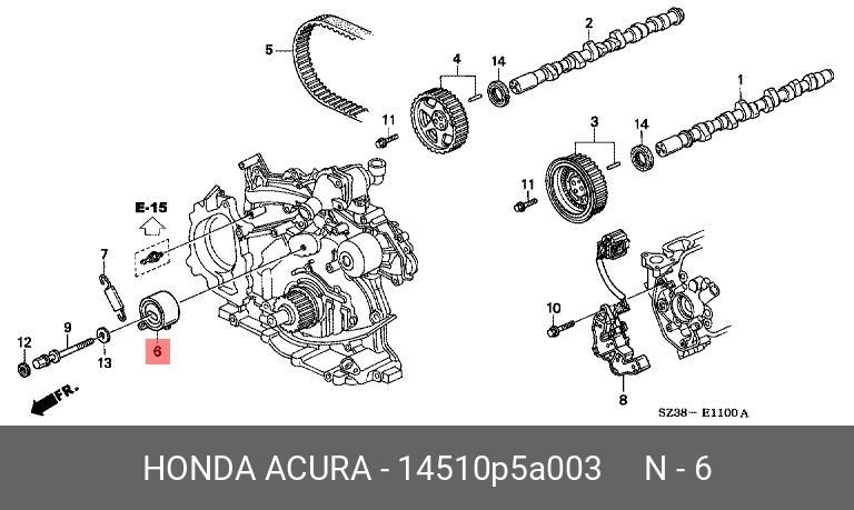 Ролик натяжной ГРМ - Honda 14510-P5A-003
