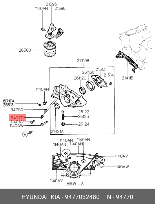 Датчик давления масла - Hyundai/Kia 9477032480