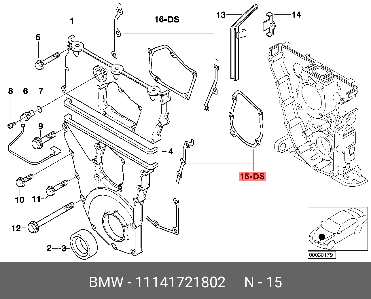 Прокладка крышки ГРМ - BMW 11 14 1 721 802