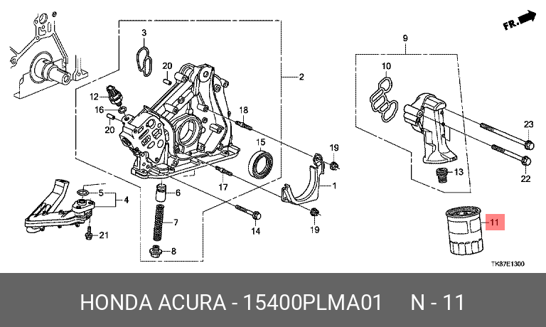 Фильтр масляный - Honda 15400-PLM-A01