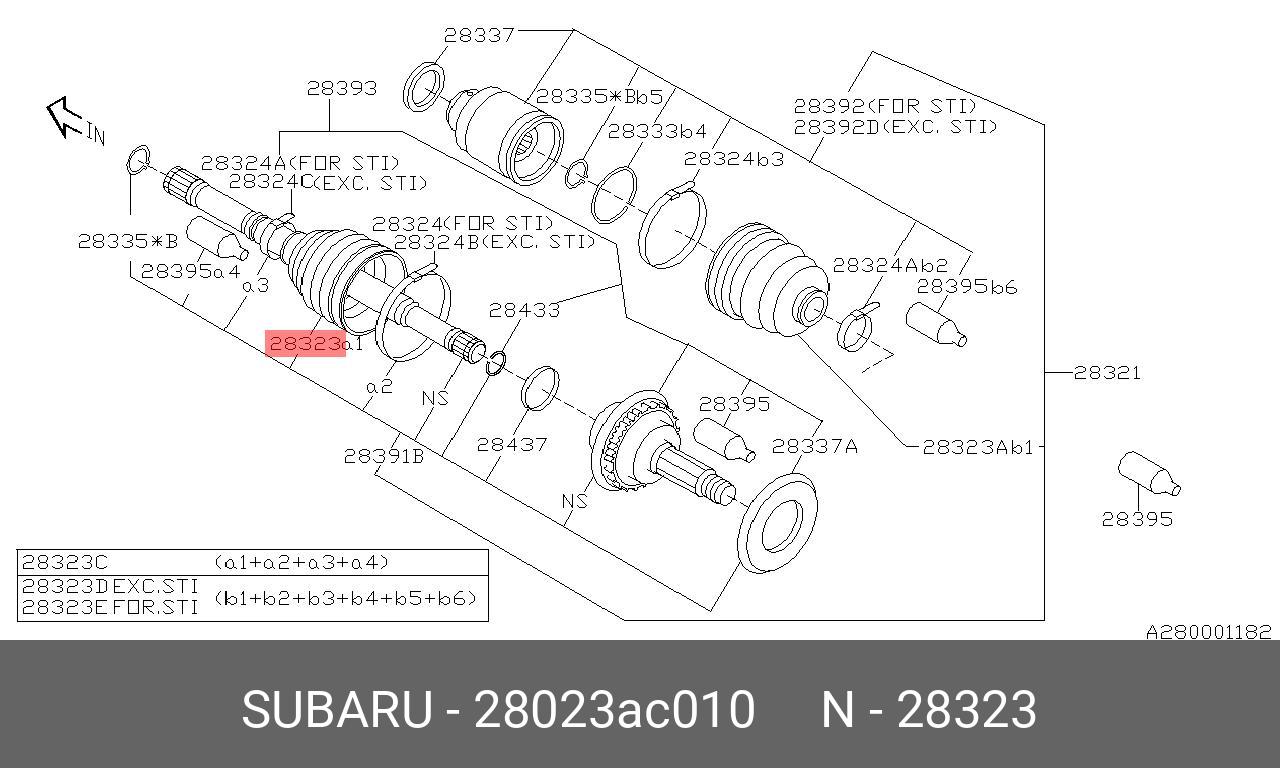 Пыльник ШРУСа - Subaru 28023AC010