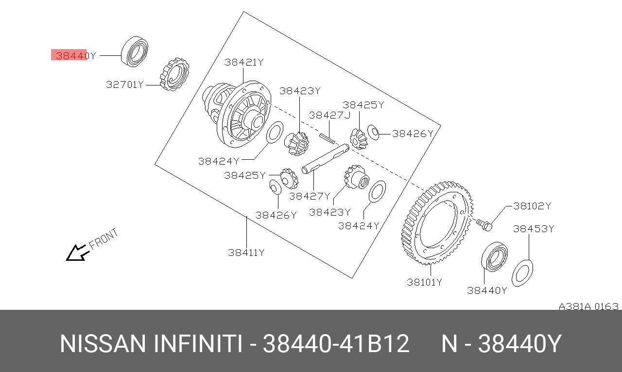 Комплект подшипника ступицы колеса | перед | - Nissan 38440-41B12
