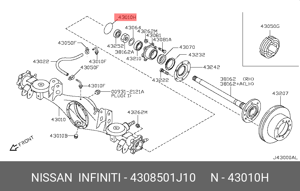 Комплект подшипника ступицы колеса | зад | - Nissan 43085-01J10