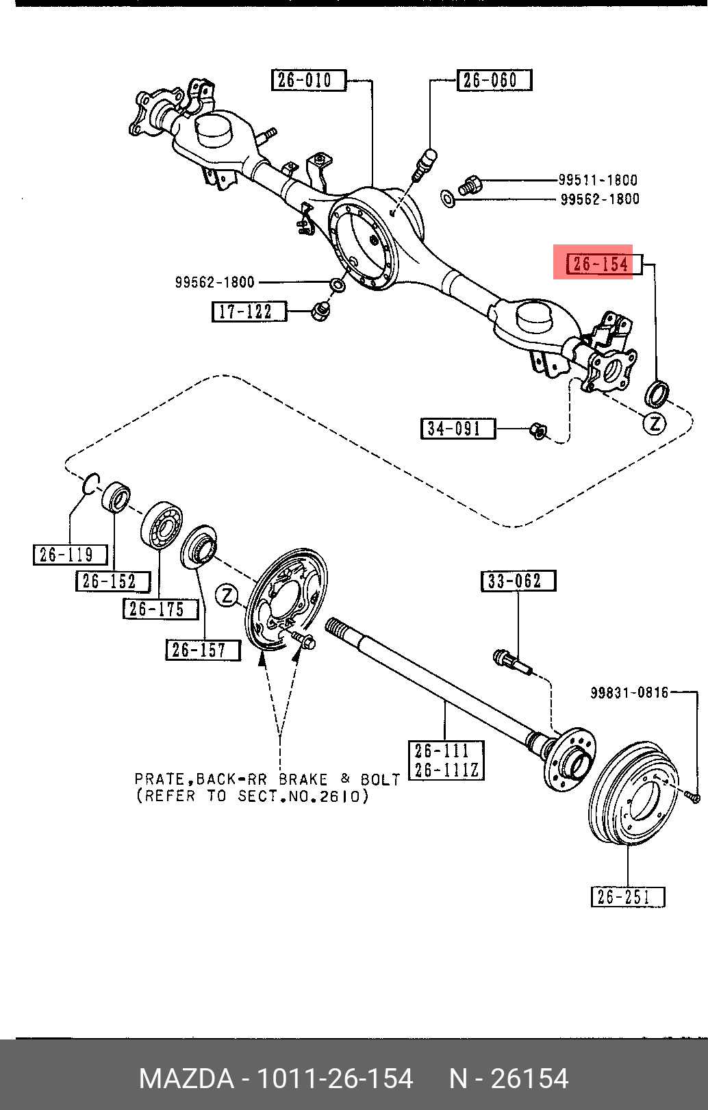 Комплект подшипника ступицы колеса - Mazda 1011-26-154
